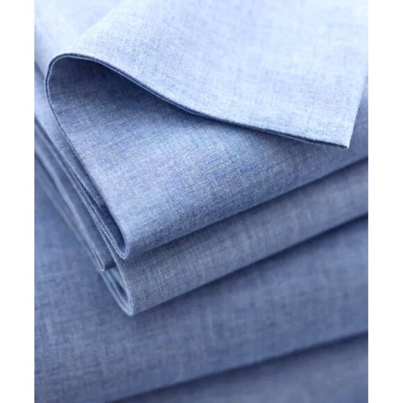 Ralph Lauren Graydon Light Blue 4 PC Full Sheet Set Flat Fitted Pillowcases New - Picture 1 of 4
